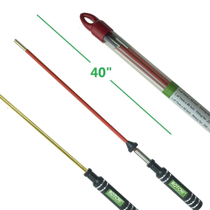 Aliuminio rankenos greitai besisukantis PVC plieno ginklo valymo strypas