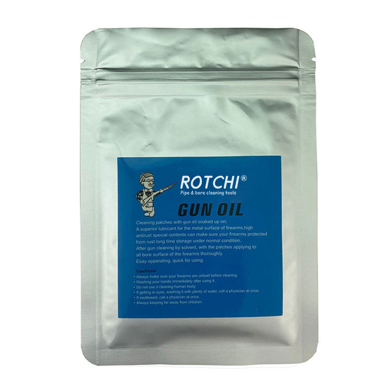 Opp supakuoti alyvą sugeriantys ginklų valymo pleistrai