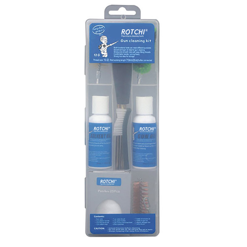 Permatomas dėžės pneumatinio pistoleto valymo rinkinys su alyvos buteliu