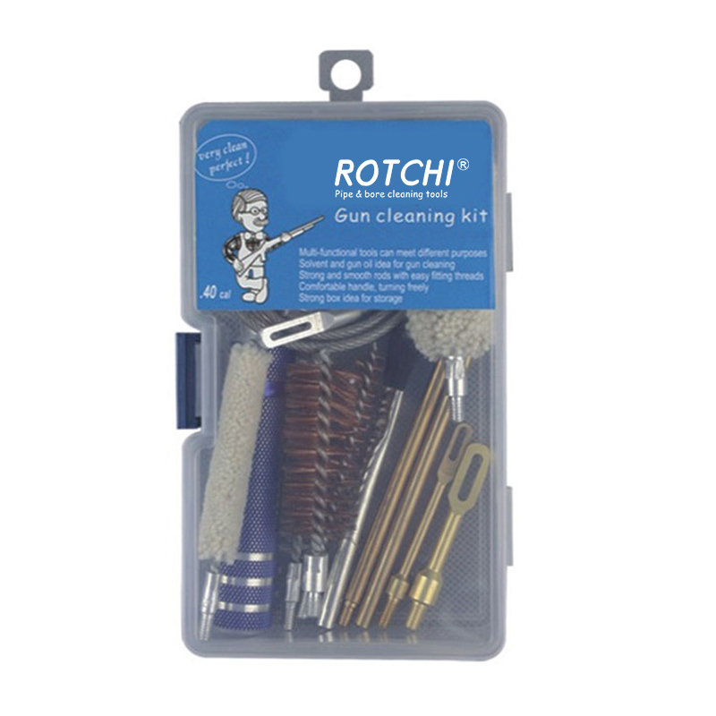 Universalus ginklų valymo rinkinys plastikinėje dėžutėje