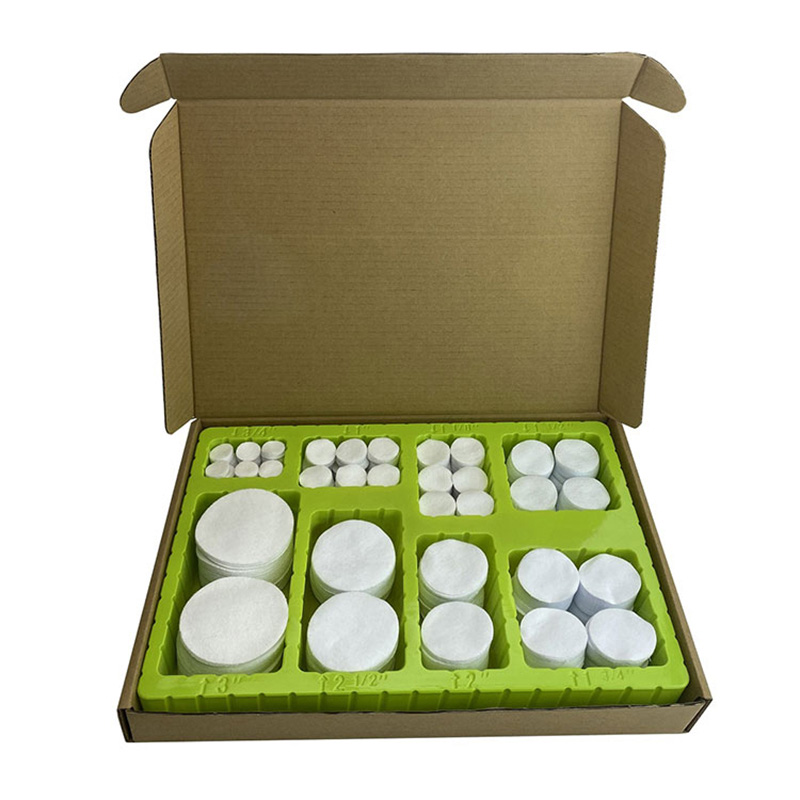 Universalūs balti medvilniniai audiniai, kvadratiniai ginklų valymo pleistrai, lizdinė plokštelė